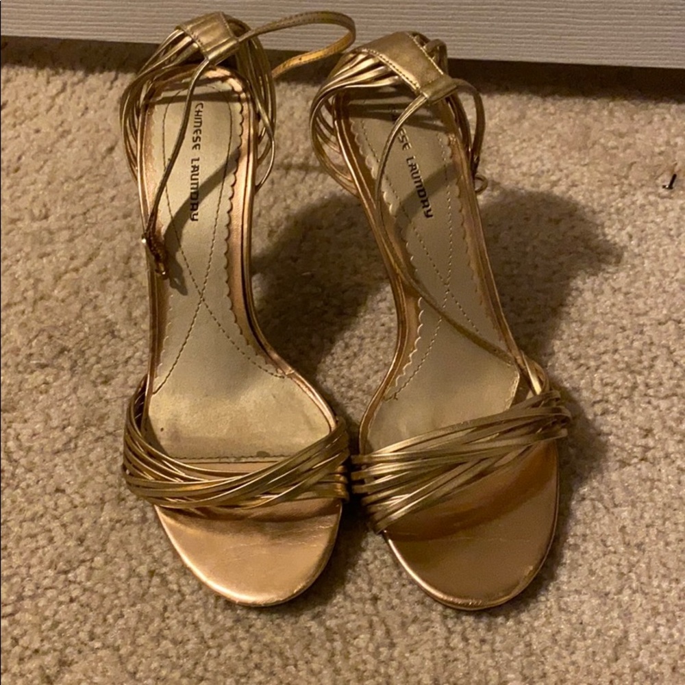 Gold shoes